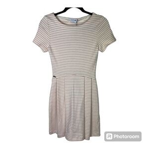 Lacoste Short Sleeve Stripe Cotton Dress Open Back Preppy NWT Sz 0